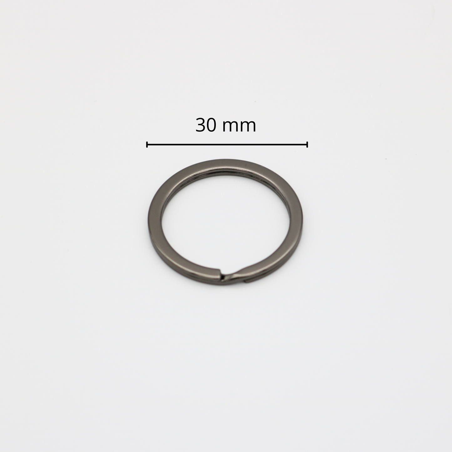 Anneau de porte-clefs 30 mm couleur noir métalisé