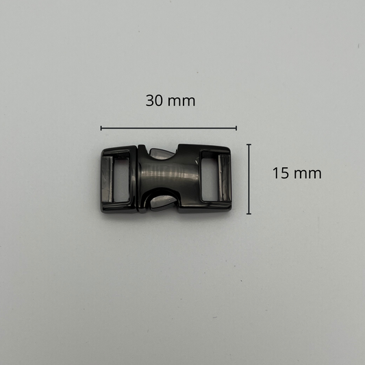 Boucle rapide métal noir taille 15 mm