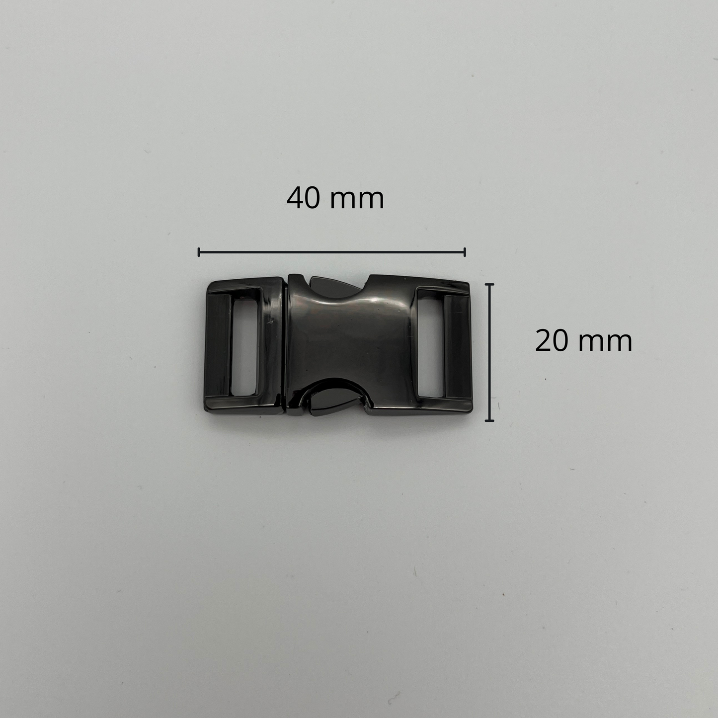 Boucle rapide métal noir taille 20 mm