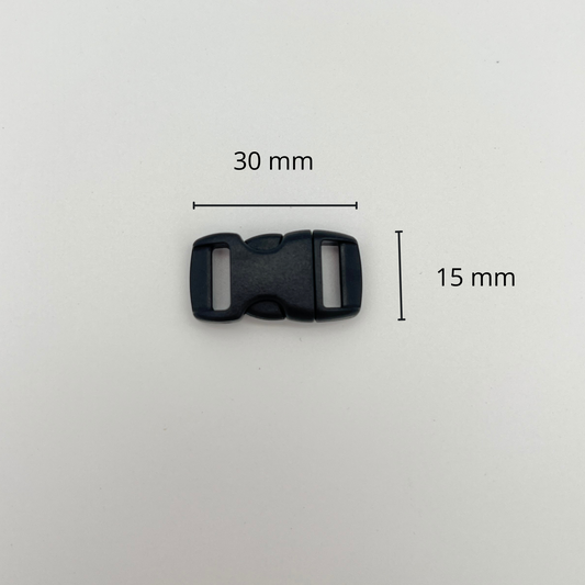 Boucle rapide plastique noir taille 15 mm