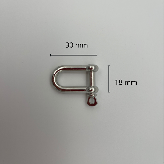 Manille en U en métal couleur chrome